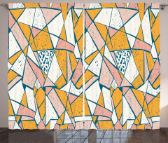 Broken Tile Look Pattern Curtain