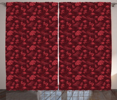 Warm Polka Dotted Flowers Curtain