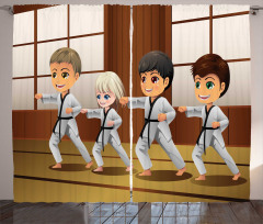 Children Dojo Practice Art Curtain