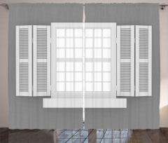 Wooden Window Shutter Curtain