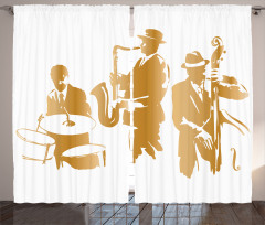 Jazz Band Blues Music Curtain