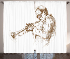 Sketchy Solo Jazz Band Curtain