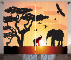 Sunset Animal Tree Curtain