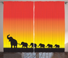 Ombre Sky Mammals Curtain