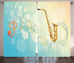 Musical Notes Vibes Curtain