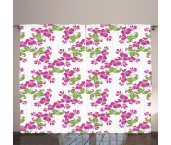 Spring Romance Flowers Bloom Curtain