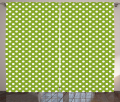 Polka Dots in Retro Style Curtain