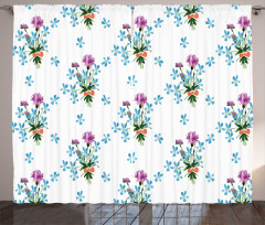 Colorful Spring Time Botany Curtain