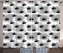 Random Sketchy Brush Blots Curtain