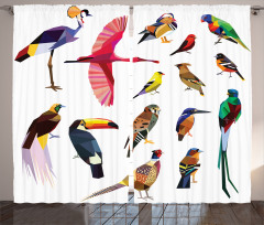 Bird Set Poly Design Curtain