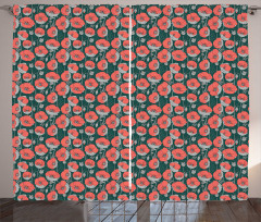 Forest Poppies Pattern Curtain