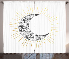 Crescent with Roses Art Curtain