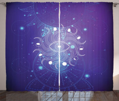 Mystic Eye and Ornaments Art Curtain