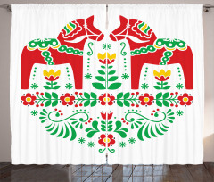 Flora Dala Horse Curtain