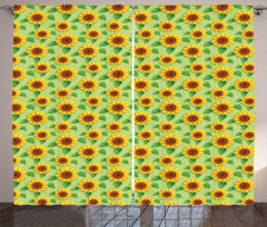 Summer Sunflowers Art Curtain