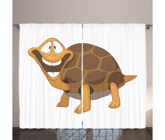 Single Happy Turtle Design Curtain