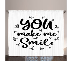 Hand Drawn You Make Me Smile Curtain