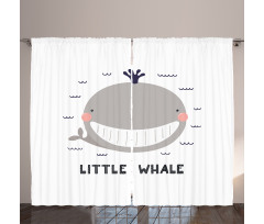 Big Mouth Little Whale Design Curtain