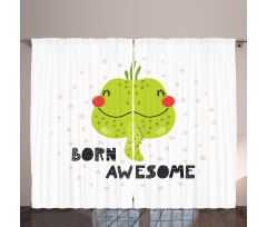 Encouraging Iguana Portrait Curtain