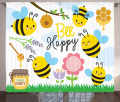 Bee Happy Spring Garden Curtain