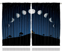 Lunar Phases and Stars Hill Curtain