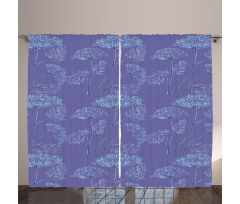 Flowers Sprigs Fennel Art Curtain