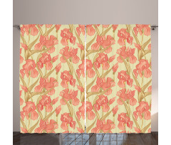 Old Times Design Flowers Curtain