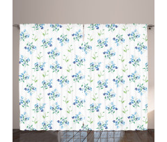 Flowers Forget Me Nots Art Curtain