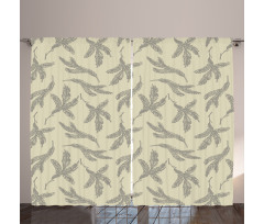 Fir Tree Branches Elements Curtain