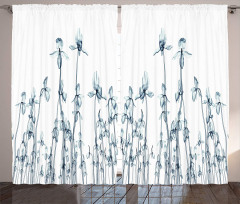 Orchids Floral Photo Curtain