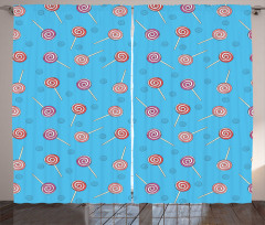 Retro Swirl Tasty Lollipops Curtain