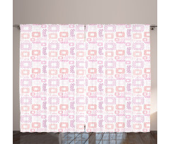 Dots Squares Art Curtain