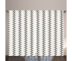Blooming Leafy Flower Strips Curtain