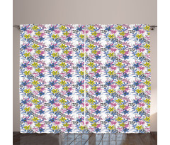 Pastel Daffodils Blooms Yard Curtain