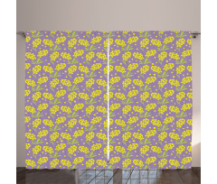 Mimosa Flowers Blossom Art Curtain