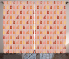 Warm Toned Pastel Flowers Curtain