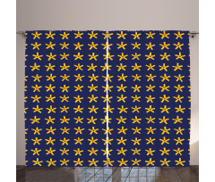 Primitive Style Stars Art Curtain