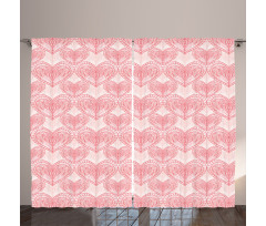 Zentangle Art Love Themed Curtain