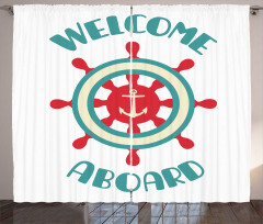 Yolculuk Perde Welcome Aboard Yazısı ve Dümen Çapa İkonu