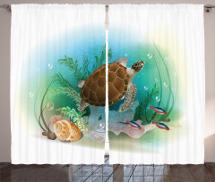Sea Turtles Underwater Curtain
