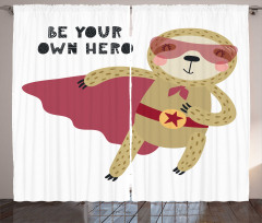 Be Your Own Hero Motto Curtain