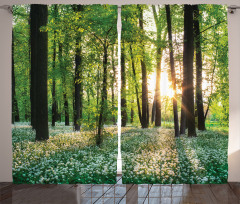 Sunny Forest Blossoms Curtain