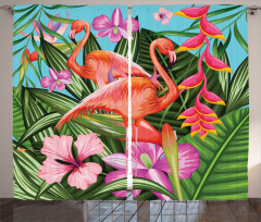 Hibiscus Tropic Flower Curtain