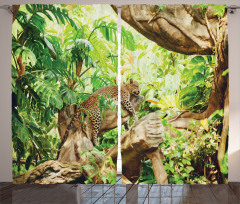 Tropic Wild Jungle Leaf Curtain