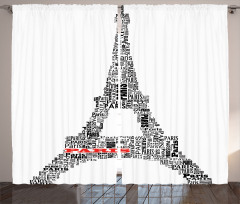 Paris France Tour Curtain