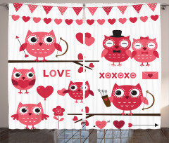 Romantic Owls Arrows Curtain