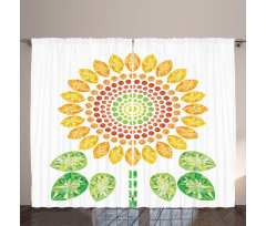 Sunflower Mandala Design Curtain