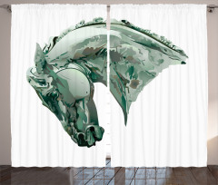 Green Stain Horse Head Curtain