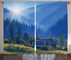 Mountain Village Ukraine Curtain