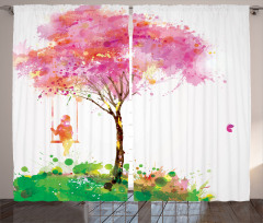 Spring Blossoming Tree Curtain